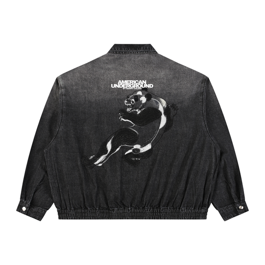 American Underground Veste Jean Vintage Délavée Zippée by Danny Colina