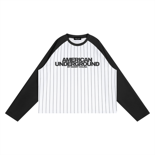 American Underground Baseball Rayé Manches Longues by Danny Colina