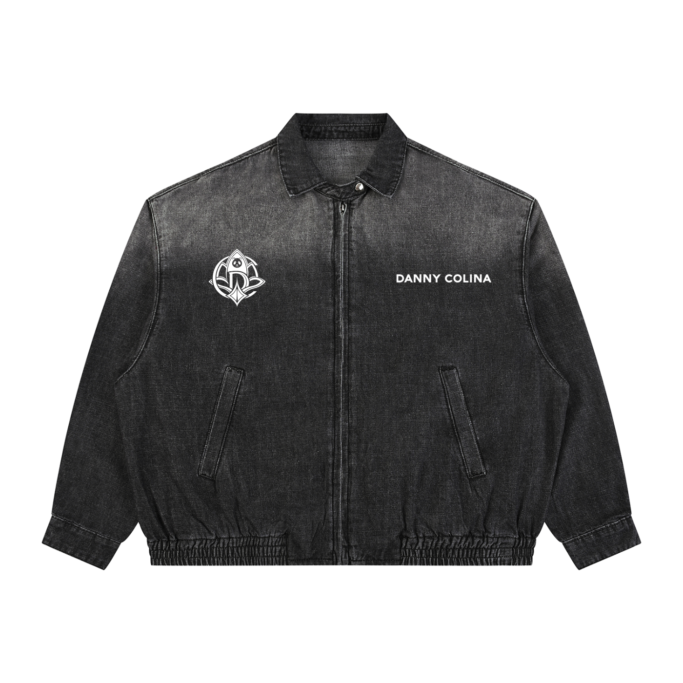 American Underground Veste Jean Vintage Délavée Zippée by Danny Colina
