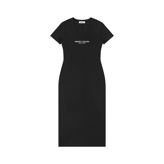 Robe Maxi Col V Manches Courtes Femme by Danny Colina