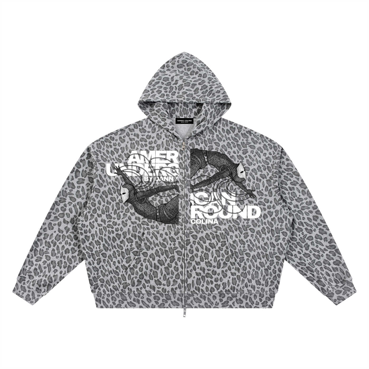 American Underground Sweat à Capuche Leopard Zippé by Danny Colina